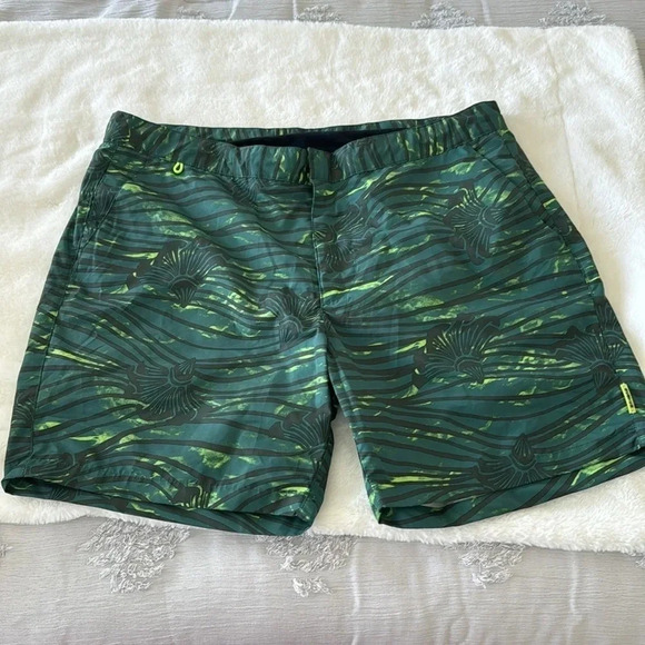 Scotch & Soda Men's Standard Medium Length Swimshort in green Print NWT XL - Picture 4 of 9